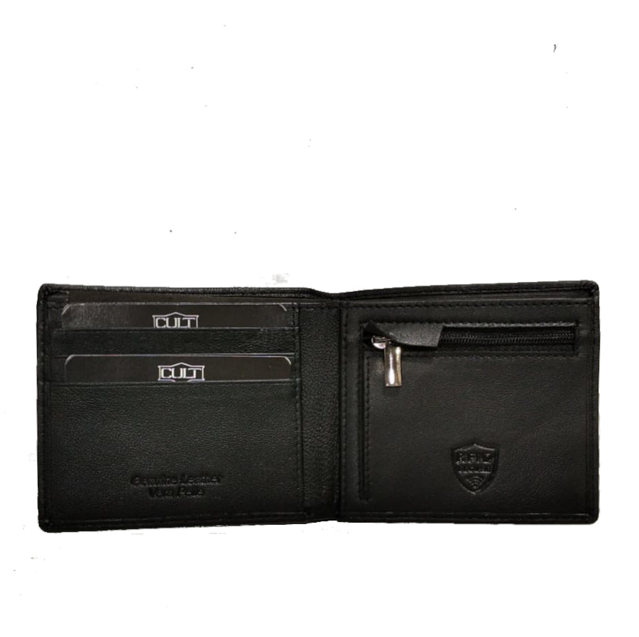 Portafogli piccolo con portamonete zippato in pelle RFID "Cult"