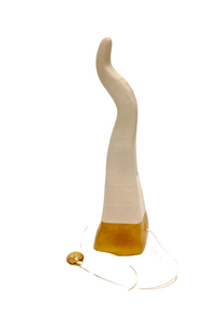 Corno bianco craquelet in ceramica smaltata da 17cm