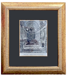 Xilografia Cento città d'Italia "Palazzo Reale - Cappella riccamente decorata di marmi - Caserta"