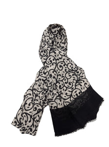 Sciarpa foulard in viscosa fantasia racemi con bordatura Sachi Vestopazzo