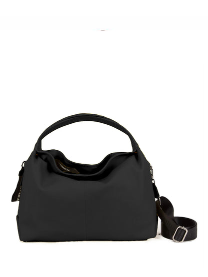 Borsa a spalla con doppi manici in pelle "Daisy" Pelletteria Veneta  nero
