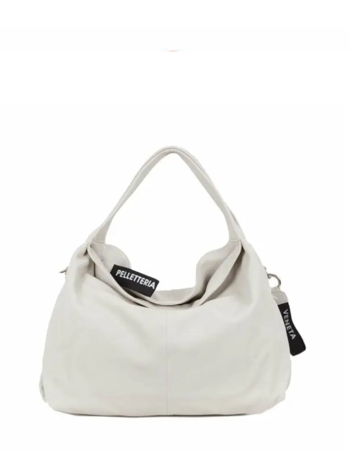 Borsa a spalla con doppi manici in pelle "Daisy" Pelletteria Veneta  ghiaccio
