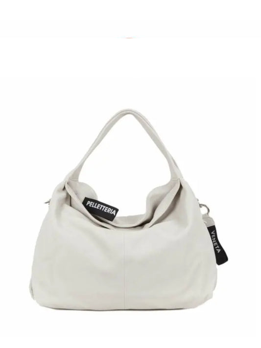 Borsa a spalla con doppi manici in pelle "Daisy" Pelletteria Veneta  ghiaccio