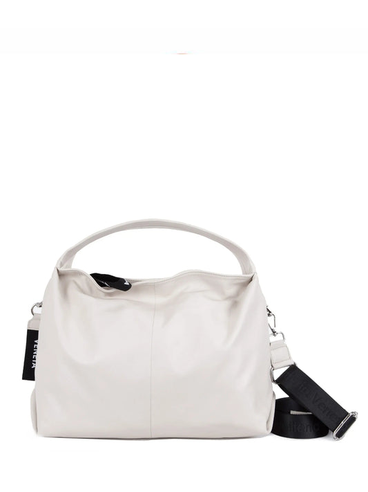 Borsa a spalla con doppi manici in pelle "Daisy" Pelletteria Veneta  ghiaccio