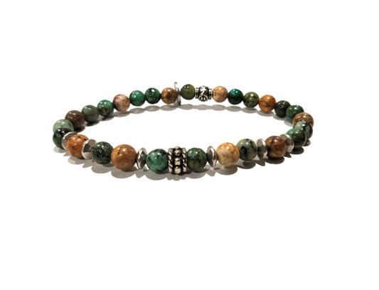 Bracciale in Pietra Paesina e Turchese Africano "A.G. Spalding & Bros"