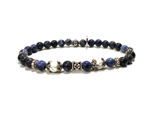 Bracciale in Sodalite e Aulite Bianca  "A.G. Spalding & Bros"