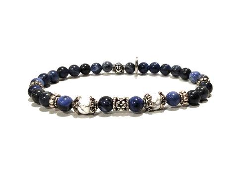 Bracciale in Sodalite e Aulite Bianca  