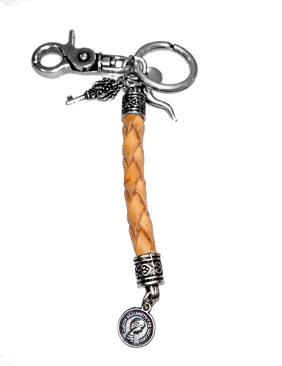 Portachiavi in alluminio e pelle con charms "Lucky" A.G. Spalding & Bro cuoio