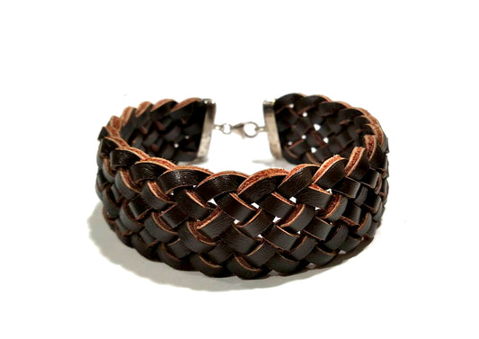Bracciale da uomo in cuoio intrecciato