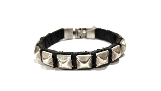Bracciale da uomo in cuoio con borchie "Stella by Naturca"