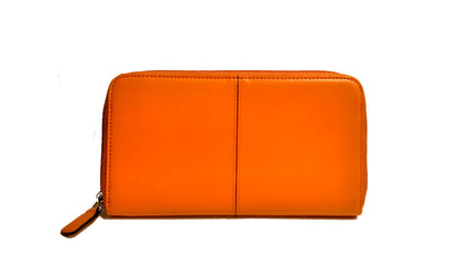 Portafogli in pelle da donna a pochette a doppio soffietto "Delta Markiaro"