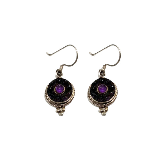 Orecchini in argento con sfere in ametista
