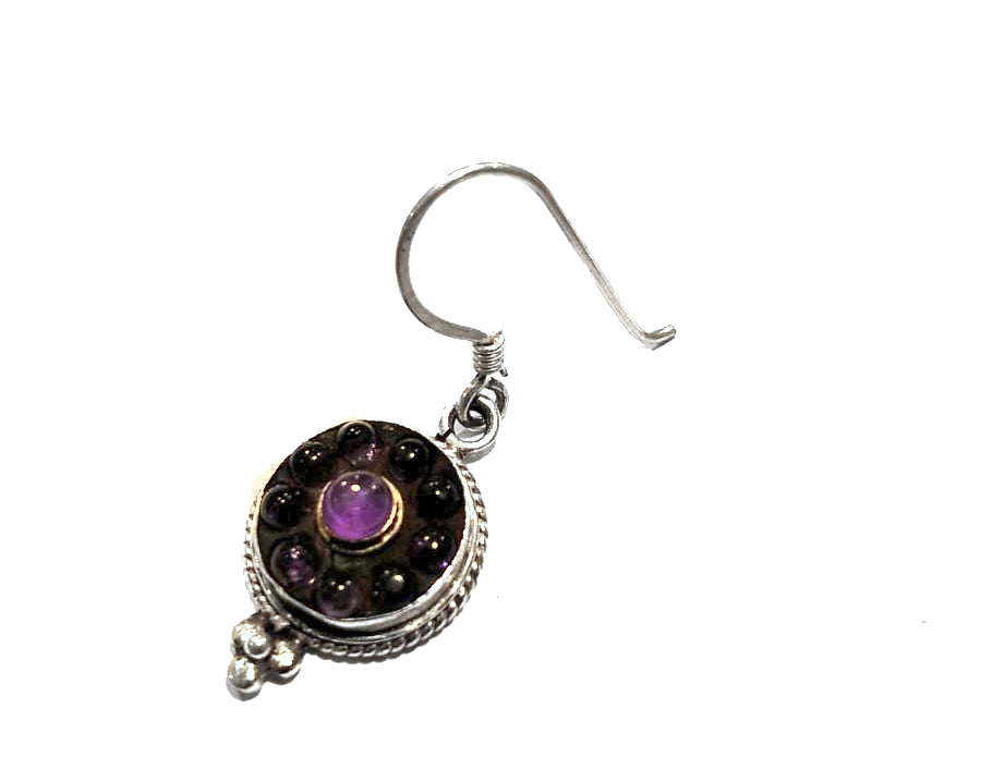Orecchini in argento con sfere in ametista