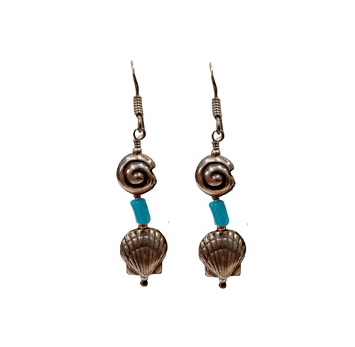 Orecchini pendenti in argento e turchese 