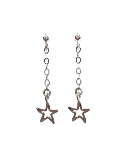 Orecchini pendenti in argento con charms  stellina