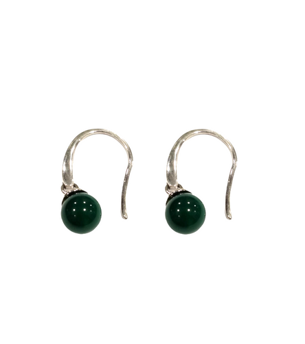 Orecchini in argento e giada verde