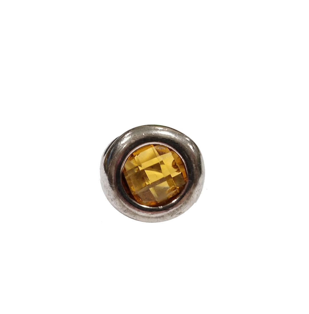 Anello in argento con cabochon in quarzo citrino