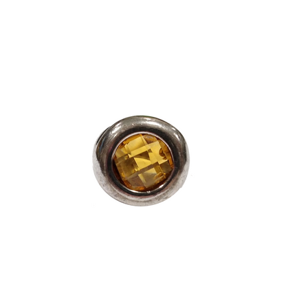 Anello in argento con cabochon in quarzo citrino