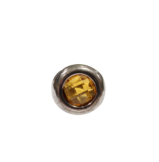 Anello in argento con cabochon in quarzo citrino