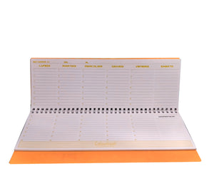 Planning da tavolo perpetuo settimana verticale "Colorbook" arancoio fluo