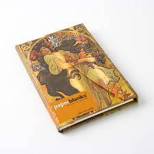 Quaderno Mini a righe a con copertina rigida ed elastico "Mucha - Foglie D'autunno" Paperblanks