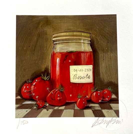Grafica incorniciata di Daniela Pareschi: "E' passata dai!"