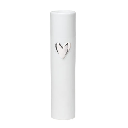 Vaso in porcellana "Cuore" Raeder  argentato
