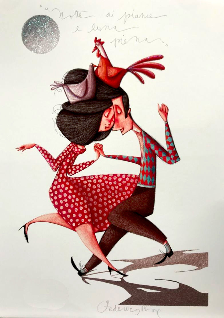 Grafica di Federica Porro "Notte di piume e luna piena"