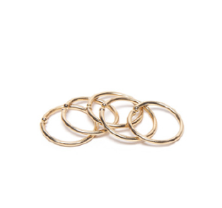 Set cinque anelli microfilo dorato rosato Vestopazzo