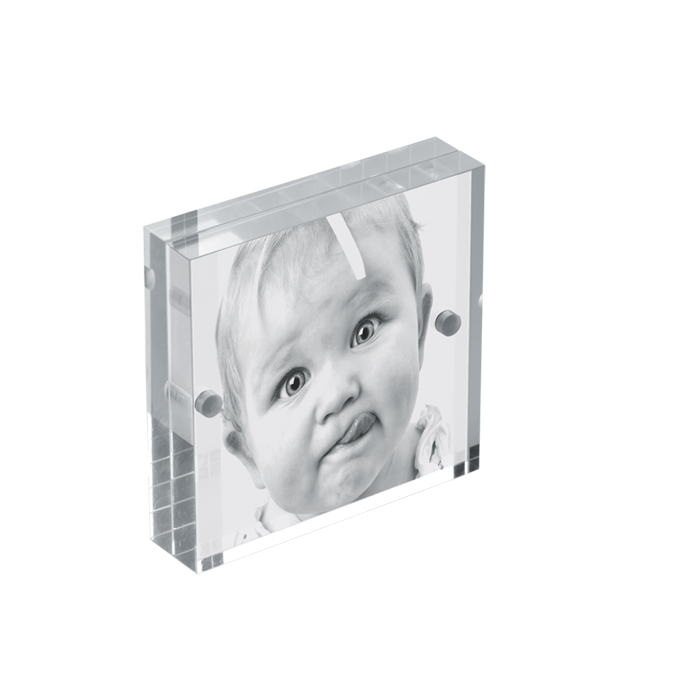 Portafoto acrilico trasparente double face "Initial"