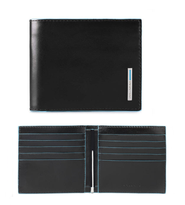 Portafogli in pelle con fermasoldi Bluesquare Piquadro nero