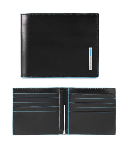 Portafogli in pelle con fermasoldi Bluesquare Piquadro nero