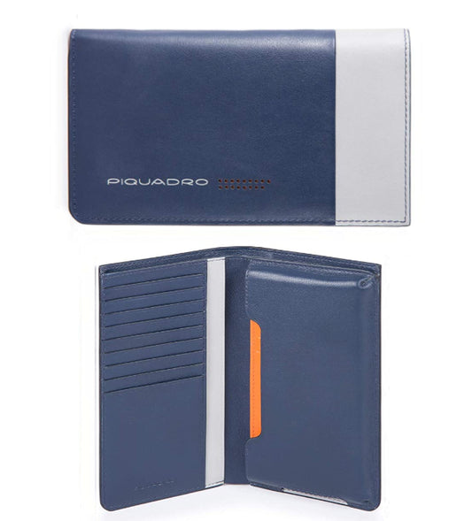 Custodia per iPhone XS Max e portafoglio RFID in pelle Urban Piquadro blu