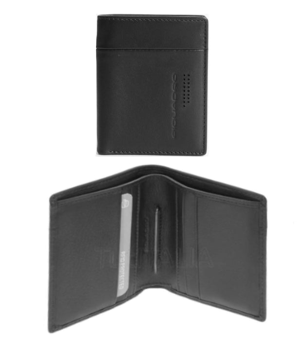portafoglio verticale combinabile in nappa Urban Piquadro nero