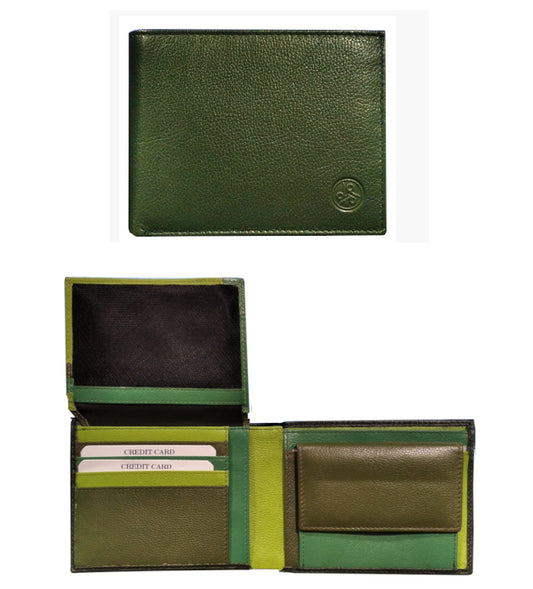 Portafogli in pelle con portabadge e portaspicci Carraro verde