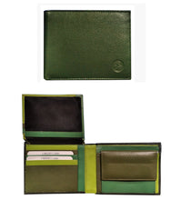 Carica l&#39;immagine nel visualizzatore di Gallery, Portafogli in pelle con portabadge e portaspicci Carraro verde
