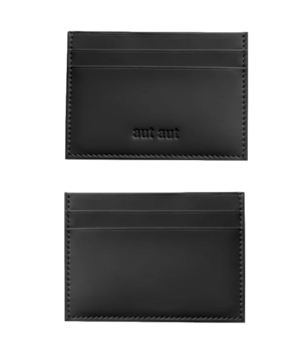 Bustina porta carte di credito in pelle Aut Aut nero