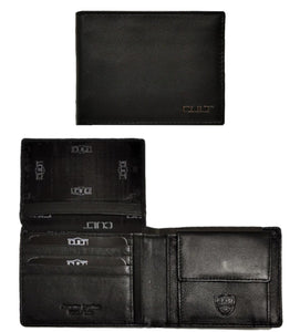 Portafogli con portamonete, 12 slot portacarte e volantino portabadge in pelle RFID "Cult"