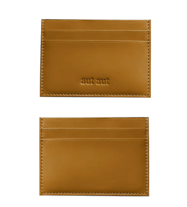 Bustina porta carte di credito in pelle Aut Aut sabbia