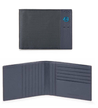 Portafogli da uomo in tessuto e pelle con 12 slot portacarte Pulse Piquadro (disponibile in due colori)