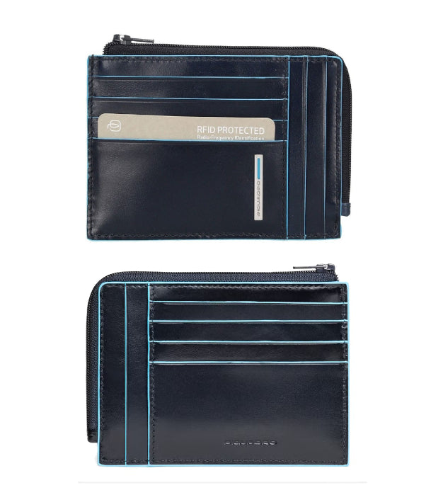 Bustina portamonete, documenti e carte di credito Blue Square Piquadro blu