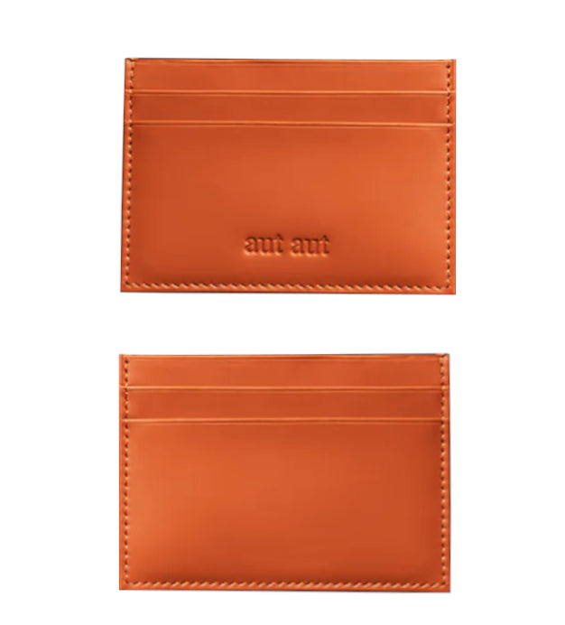 Bustina porta carte di credito in pelle Aut Aut arancio