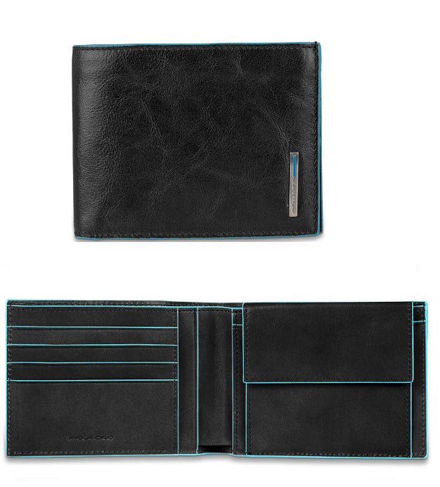 Portafoglio uomo con portaspicci in pelle Bluesquare Piquadro nero
