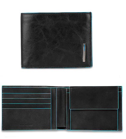 Portafoglio uomo con portaspicci in pelle Bluesquare Piquadro nero