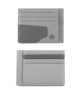 Bustina porta carte di credito in pelle Akron Piquadro grigio