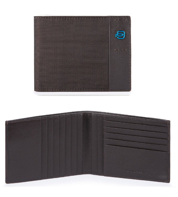 Portafogli da uomo in tessuto e pelle con 12 slot portacarte Pulse Piquadro (disponibile in due colori)