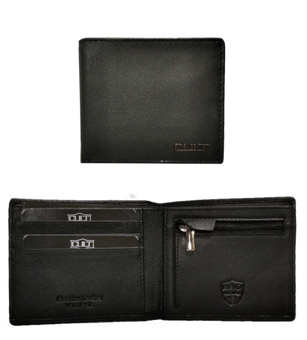 Portafogli piccolo con portamonete zippato in pelle RFID "Cult"