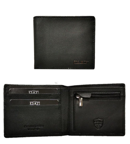 Portafogli piccolo con portamonete zippato in pelle RFID "Cult"