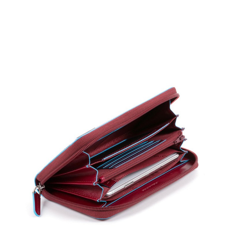 Portafogli donna a soffietto con zip pelle Bluesquare Piquadro rosso