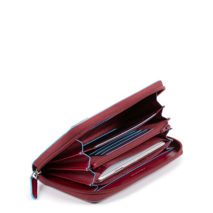 Portafogli donna a soffietto con zip pelle Bluesquare Piquadro rosso
